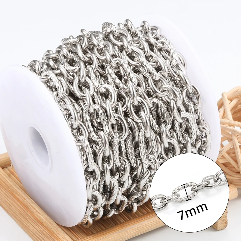 

1 Meter Stainless Steel 3:1 O Link Cable Chains Necklaces for women Findings Jewelry Materials Make bracelets DIY Accessories