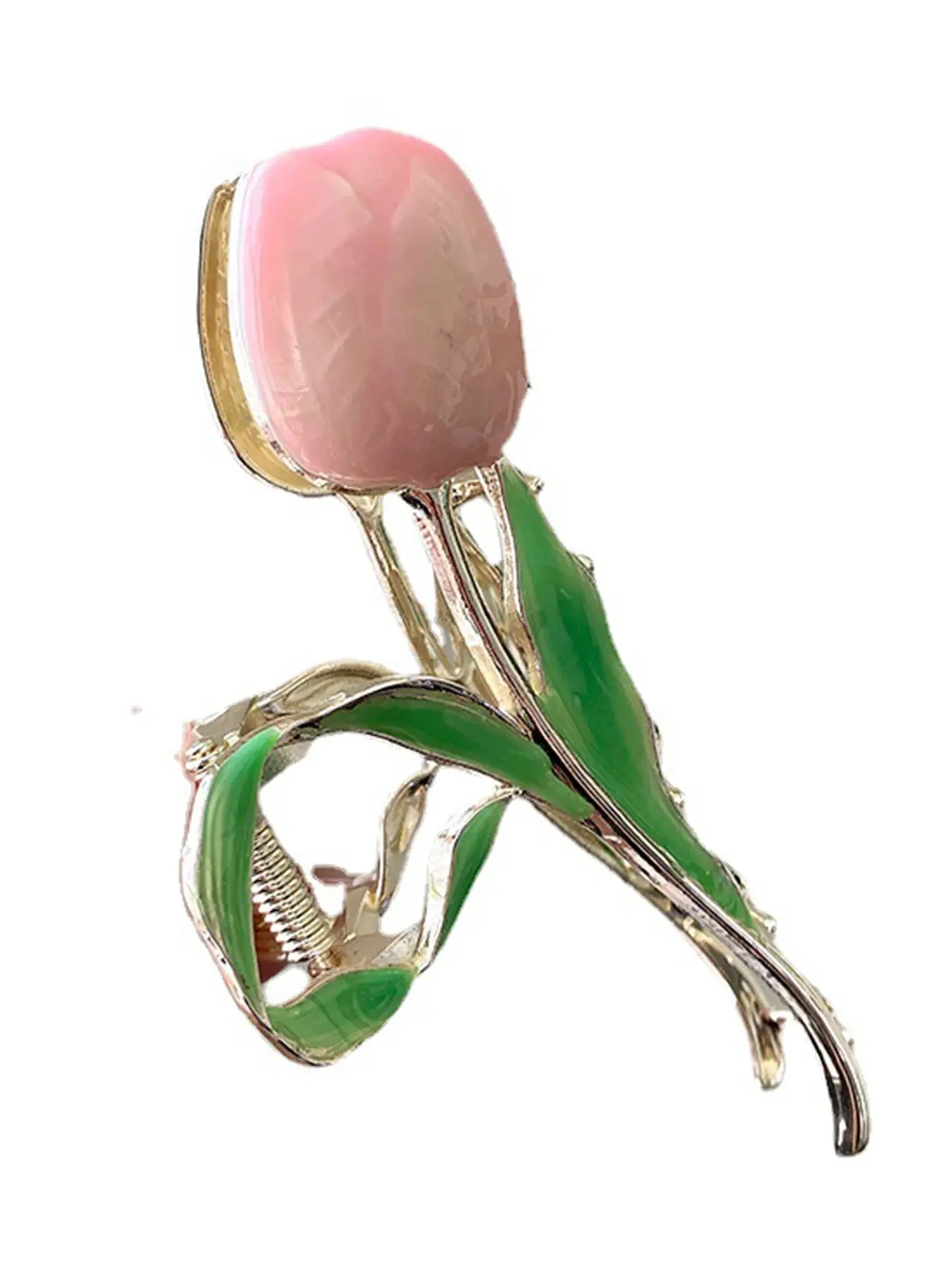 New Tulip Hair Claw Flower grace Shark Clip Headdress Vintage Ponytail Claw Clip Trendy sweet HAIR CLIP FOR GIRL Hair Jewelry image 4