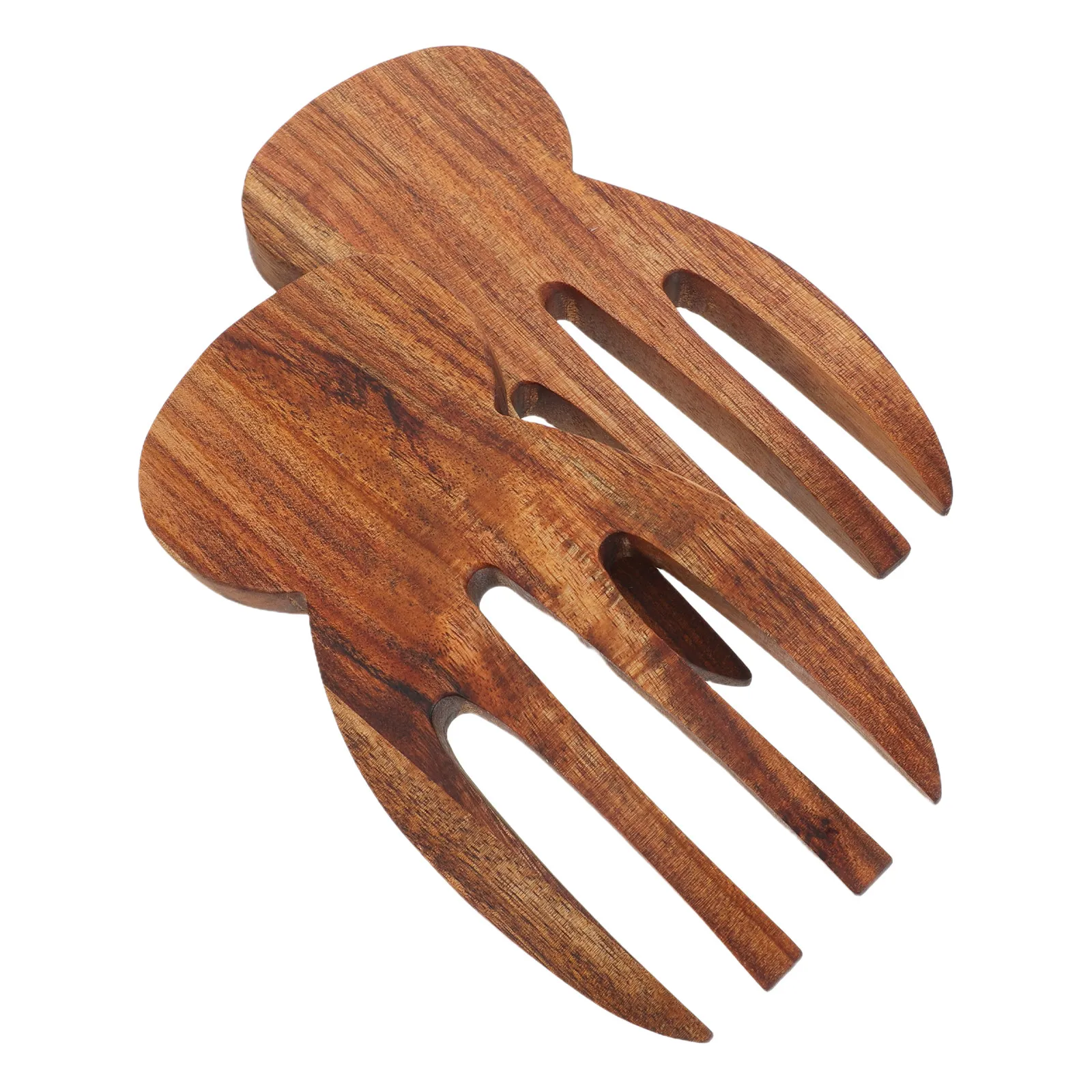 Wood Salad Serving Hands 2pcs Natural Ergonomic Mixing Tossing Kitchen Utensils