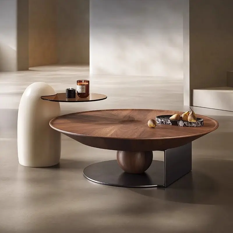 

Italian round flying saucer coffee table light luxury modern simple minimalist living room household small apartment creative