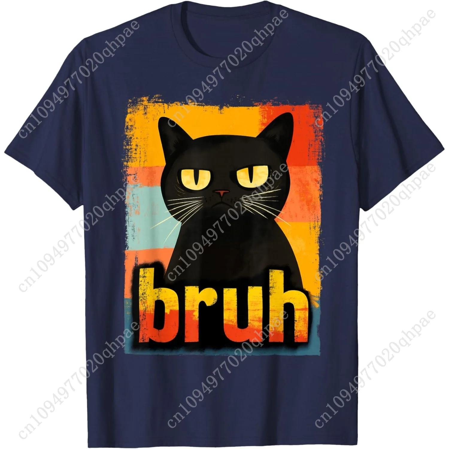 تي شيرت مضحك Cat Bruh للمراهقين والأولاد والبنات والرجال والنساء برسومات ميمي