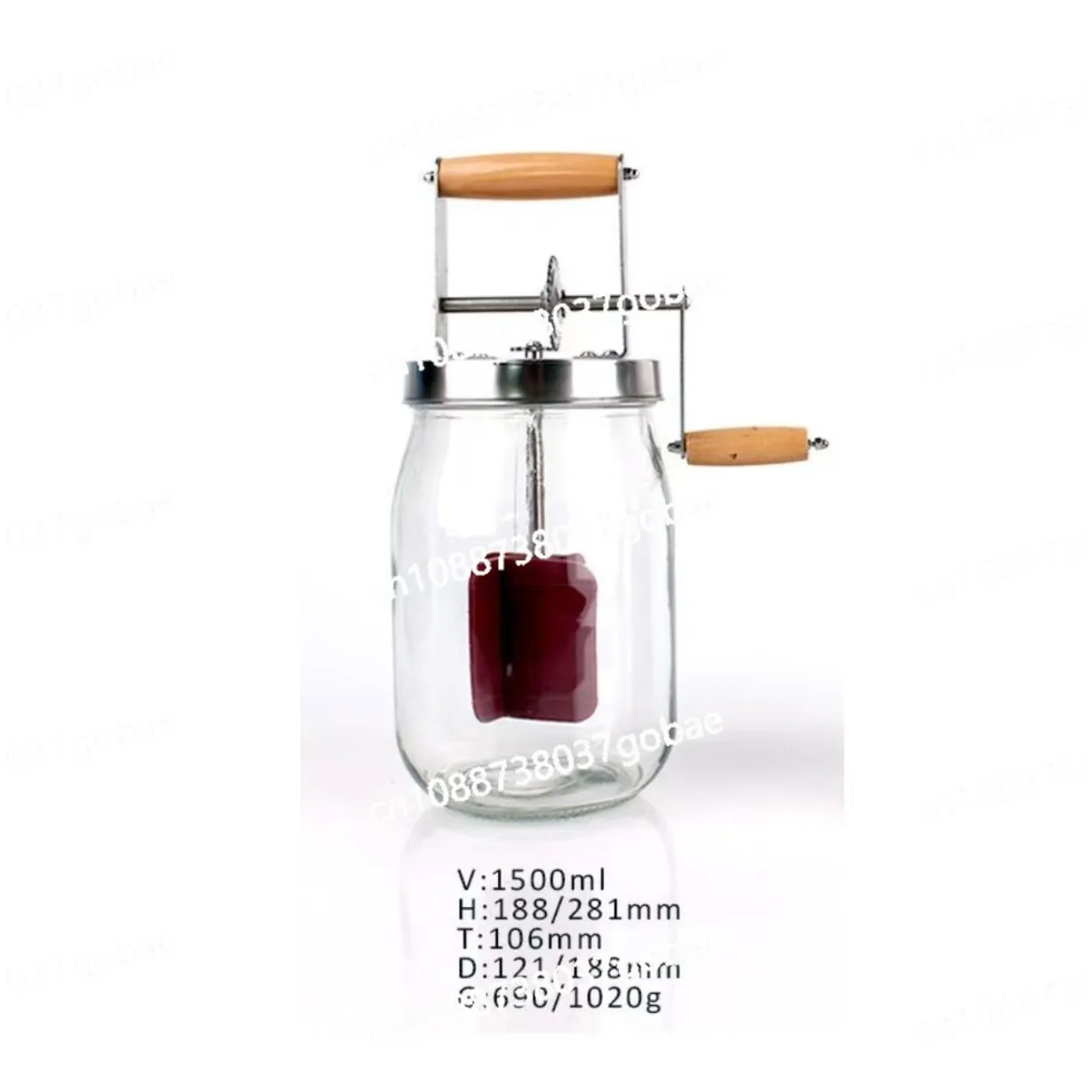 Stirrer Nordic beater Hand crank large capacity glass mixing bottle