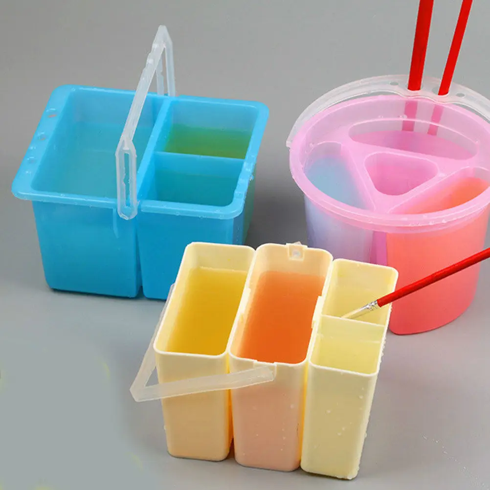 Brush Washing Bucket Plastic Detachable Multi-Functional Paint Brush Cleaner Paint Supply Holder for Artists Pen Washing Bucket