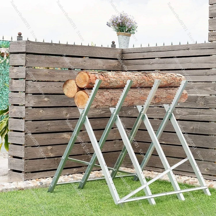 Saw Horse Log Stand Timber Rack, 8-Corner Teeth Pole Saw, Heavy Duty Gardening Cutting Tools