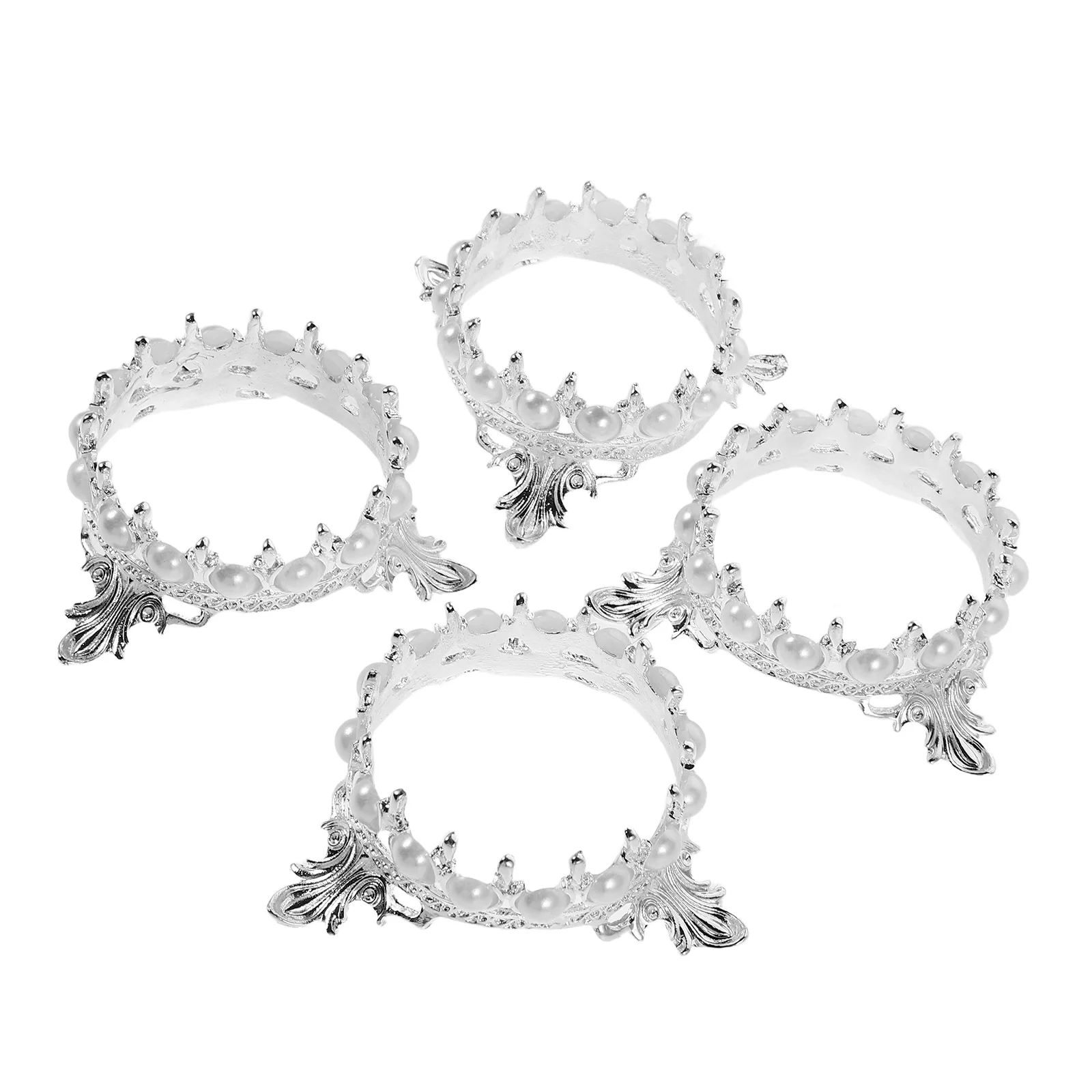 

4 шт., держатель для ручек для маникюра с короной, винтажный органайзер для кистей для ногтей, подставка для инструментов для дизайна ногтей с жемчужными краями, подставка для салона, подставка для ручек для маникюра