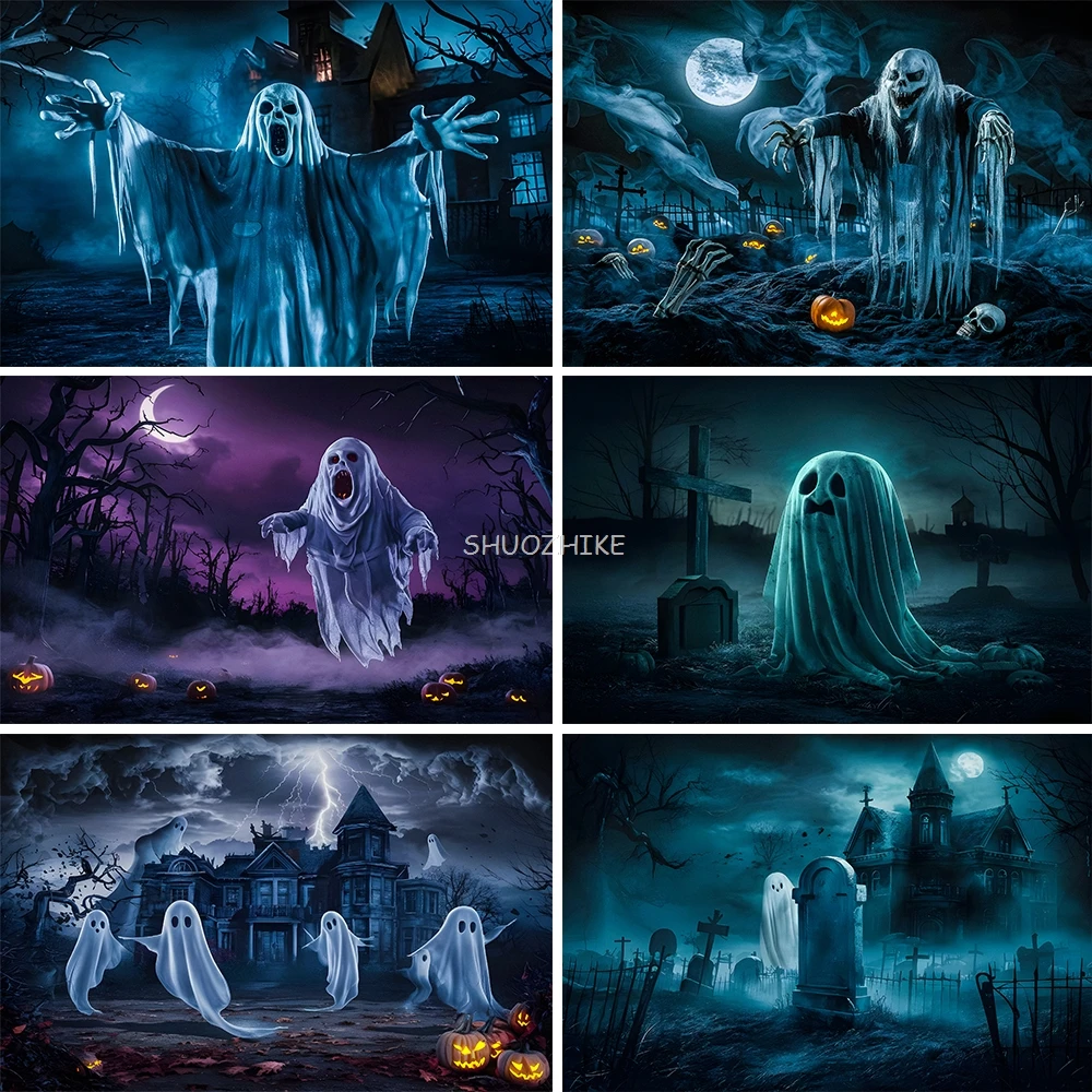 Halloween Party Photography Background Ghost Shadow Terror Zombie Scene Photoshoot Photography Backdrop Photo Studio