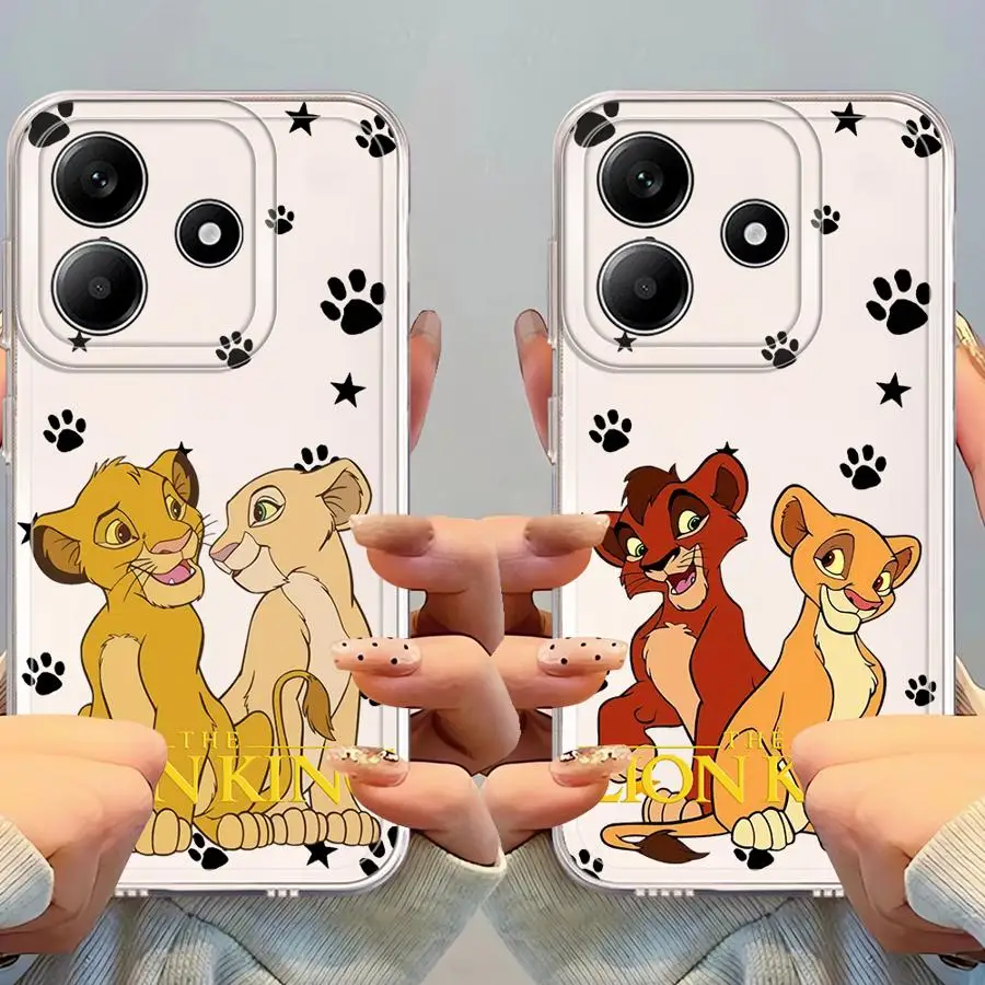 Funda transparente del Rey León para Xiaomi Redmi Note 13C 12S A4 14C 9 10 11 Pro 12 13 14 Pro Plus 10S 10Lite 11S 9S