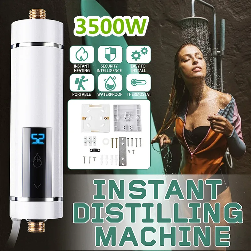 220V 3500W Instant Heating Electric Hot Kitchen Electric Faucet Water Heater Hot Water System Shower Tap Bathroom kitchen