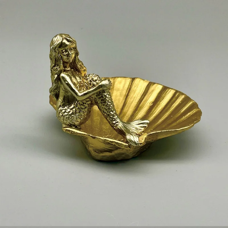 

European-style luxury mermaid-shaped tray decorative fruit plate jewelry plate storage plate dishes