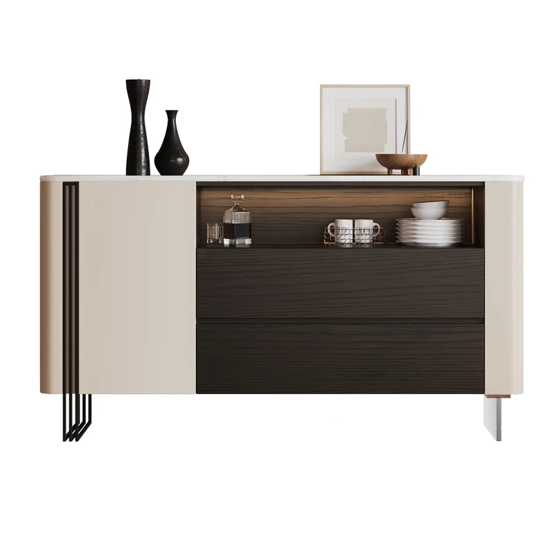 

eu- Style Modern Simple Luxury Solid Wood Sideboard Natural Marble Entryway Cabinet for Home Furniture Dining Living Room！