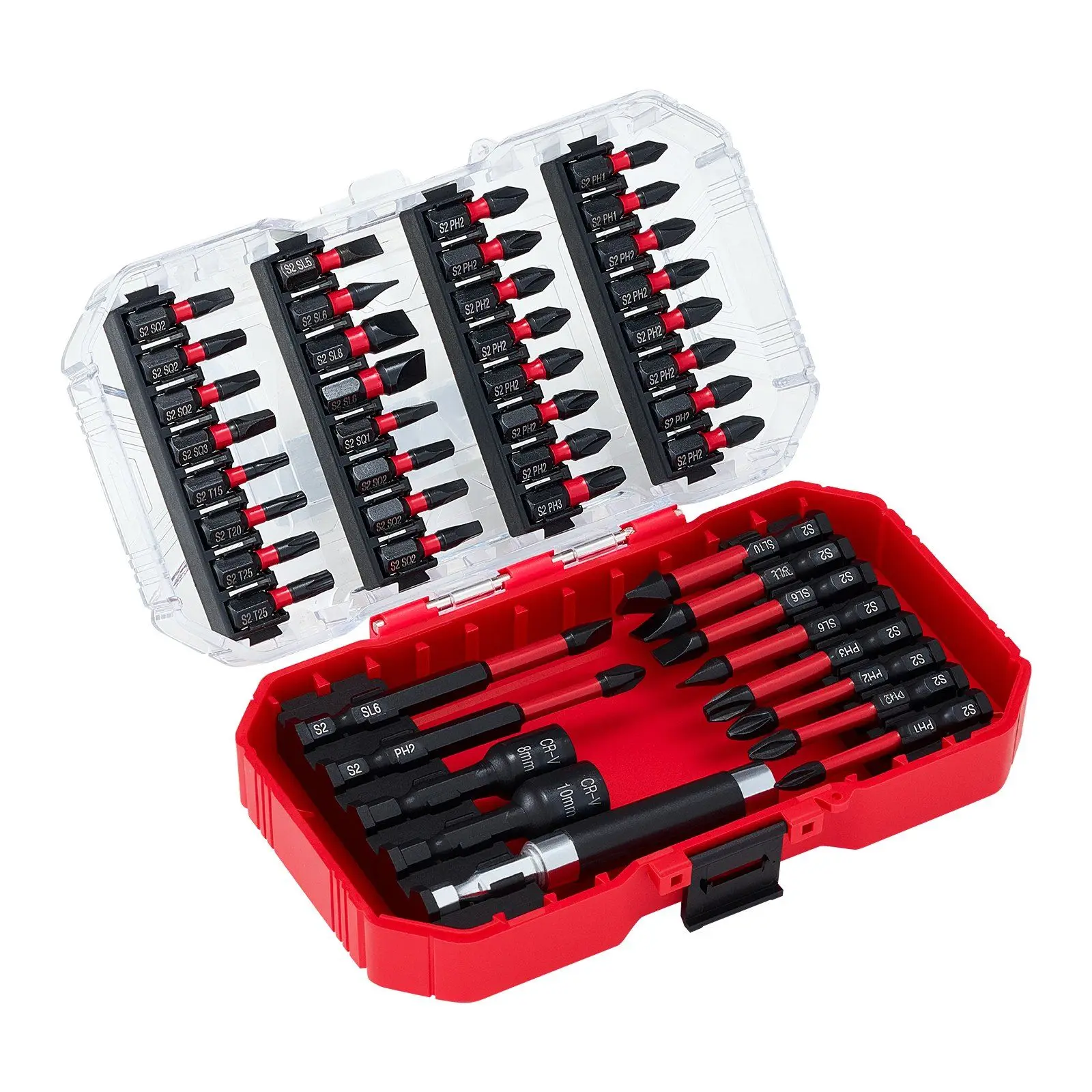 

45-Piece Screwdriver Bit Set Strong Magnetic Driver Bits with Storage Case,Slotted,Phillips,Square,Torx,Two Hex Nut Sockets
