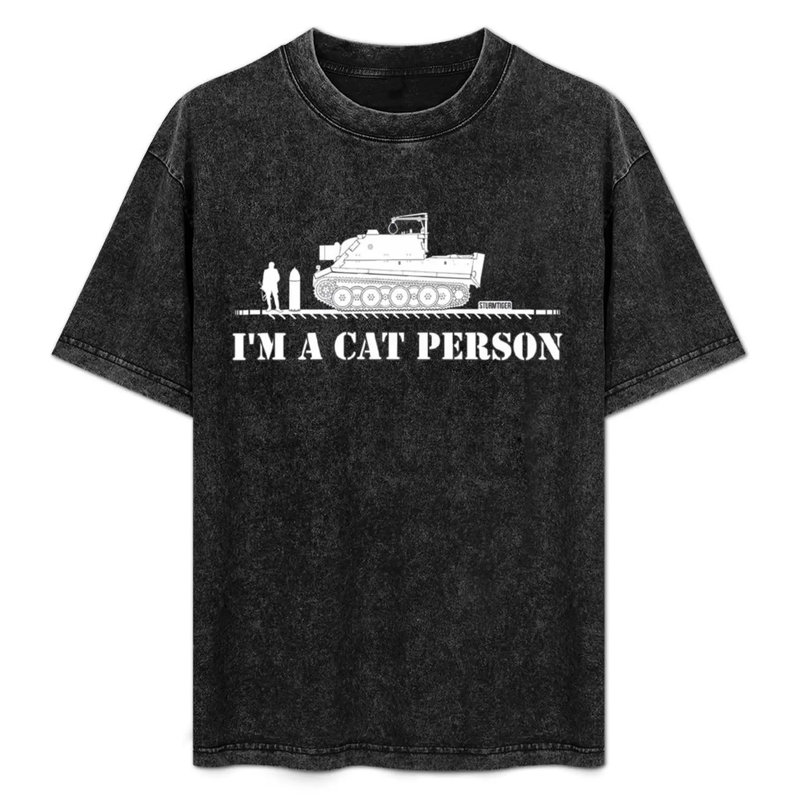 im a cat person Sturmtiger T-Shirt Large Size Casual Short Sleeve Top
