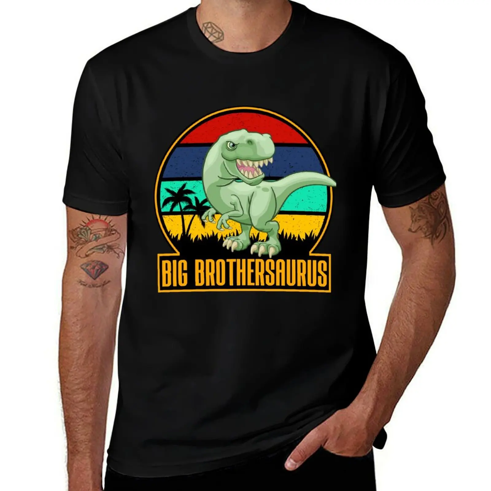 

Big Lover Bigger man T-Shirt Announcement Brothersaurus Brother t Dino cotton shirts