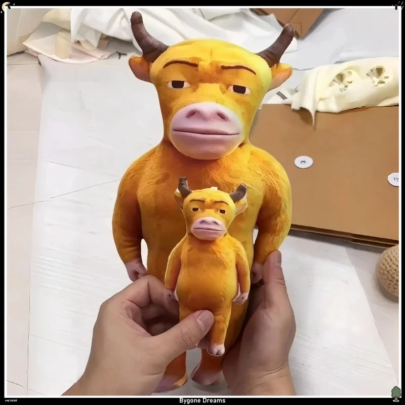 Niu Lai Abstract Plush Doll Pendant Funny Cow Stuffed Plush Toy Niu Mama Keychain Backpack Cotton Plush Doll Accessory Gift