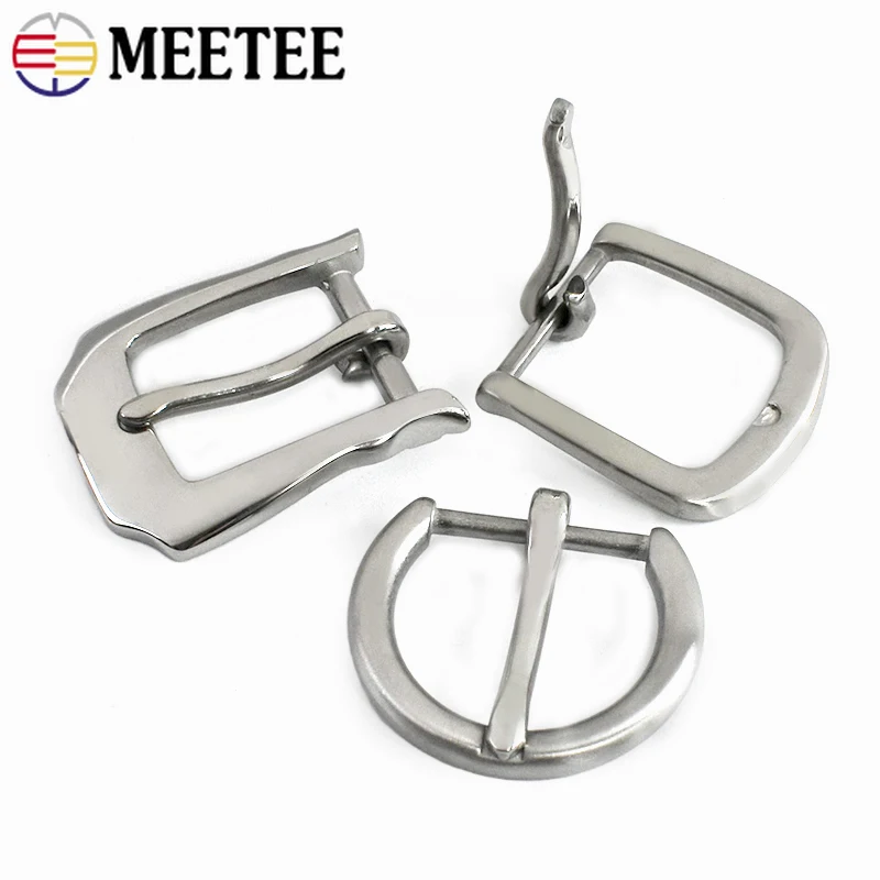 

2/5Pcs Meetee 25mm Stainless Steel Pin Buckle Men's Metal Belt Clasp Jeans Waistband Head DIY Leather Craft Hardware Accessories