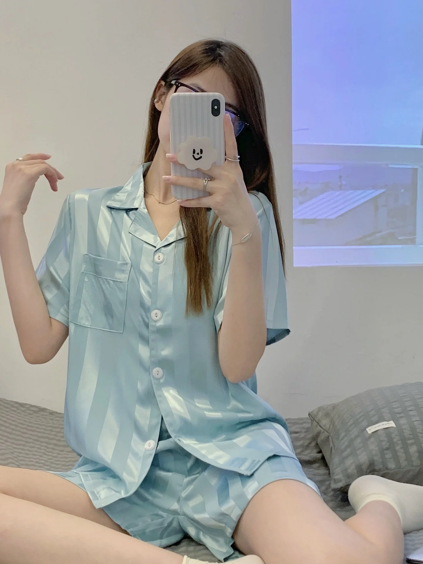 elegante-set-di-vestiti-per-la-casa-blu-per-donna-manica-corta-pantaloni-corti-pigiama-comodo-primavera-estate-nuovo-arrivo-gpjp