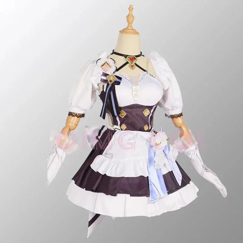 New 2025 Elysia Cosplay French maid Costume Honkai Impact 3 Carnival Uniform Wig Anime Halloween Costumes Men Game ★AA9X