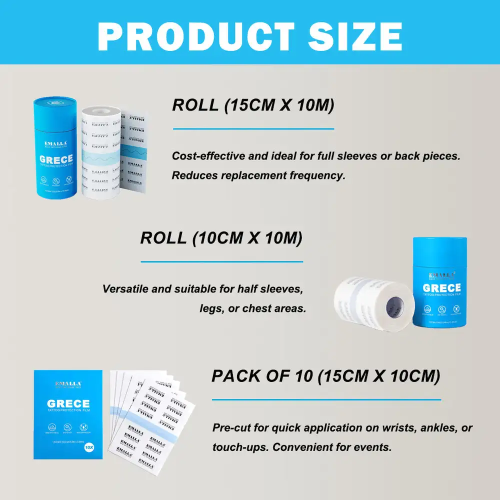 شريط من البولي يوريثان لفيلم حماية الوشم الممتاز من EMALLA GRECE لإصلاح الضمادات اللاصقة للوشم للرعاية اللاحقة #3