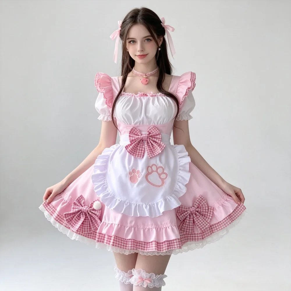 Lolita Halloween Cosplay Japanese Kawaii Cat Maid Outfit Sweet Soft Girl Ruffle… - Image 6