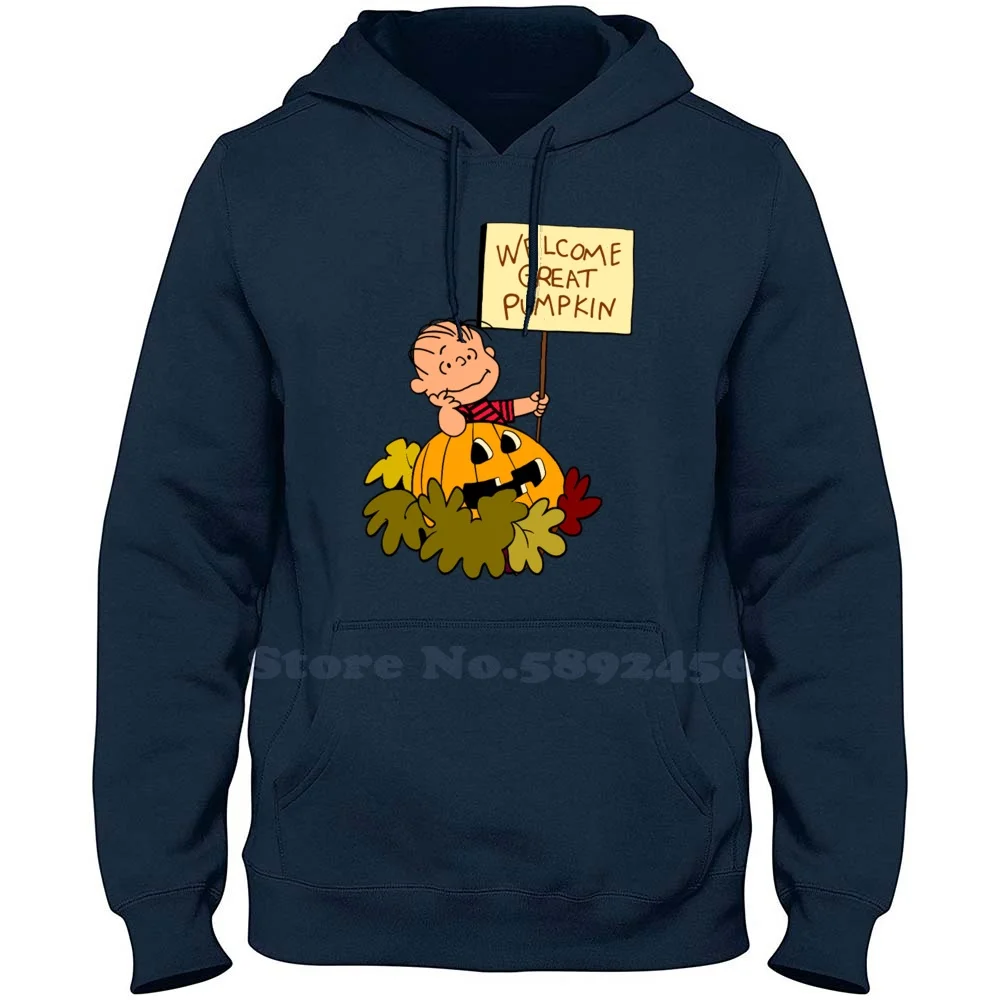 

Welcome Great Pumpkin Long Sleeve Sweatshirt Casual 100% cotton Hoodie