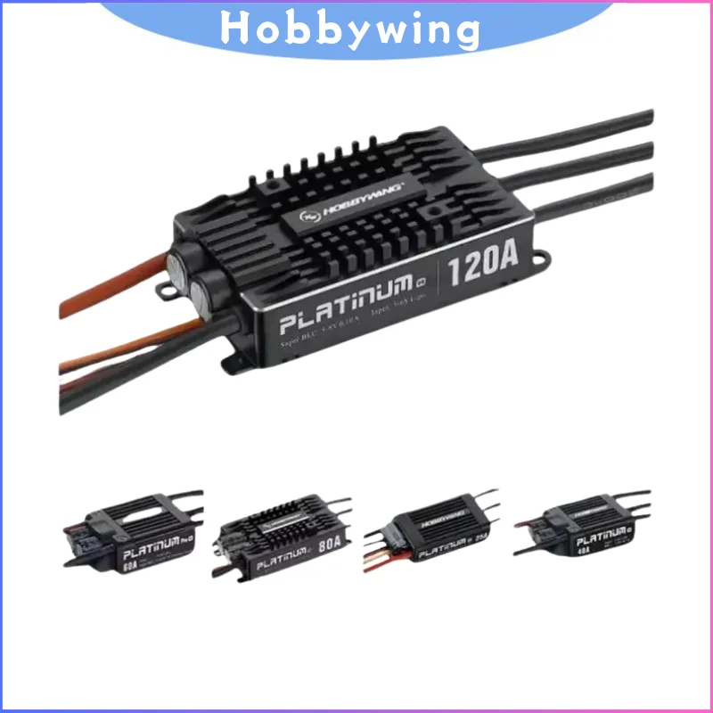 

Hobbywing New Platinum V4 25A 40A 60A 80A 120A Brushless ESC Electronic Speed Controller 3-6S Lipo Built-in BEC For RC Airplane