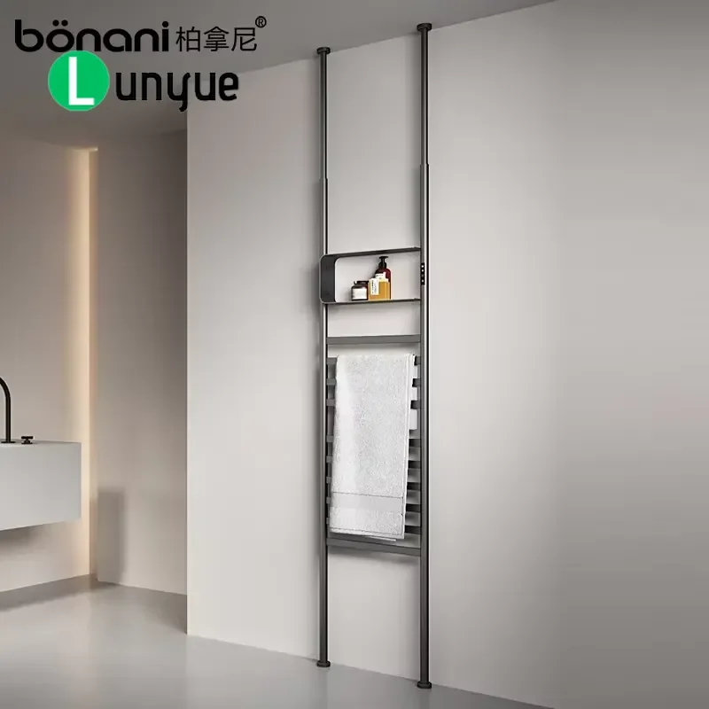 Stainless Steel Heated Towel Rack with Storage and Drying Function IPX4 Waterproof for Bathroom Apartment Villa Home Decor