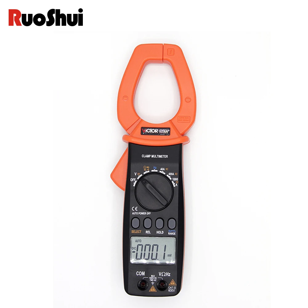 RuoShui 6056A+ Pro Digital Clamp Meter 4000 Counts AC DC Current True RMS Pliers Ammeter Multimeter Resistance Frequency Tester