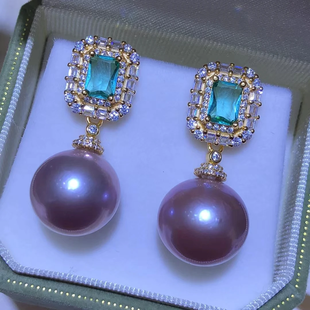 Wholesale 925 Sterling Silver Earrings Mount Findings Settings Base Mounting Parts Accessory for 14-15mm Pearls 5 pairs/lot