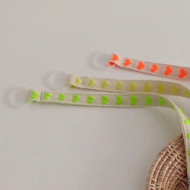 مصاصة الوليد سلسلة اليدوية الفلورسنت القلب حزام الحلمة حامل كليب L8RB #3