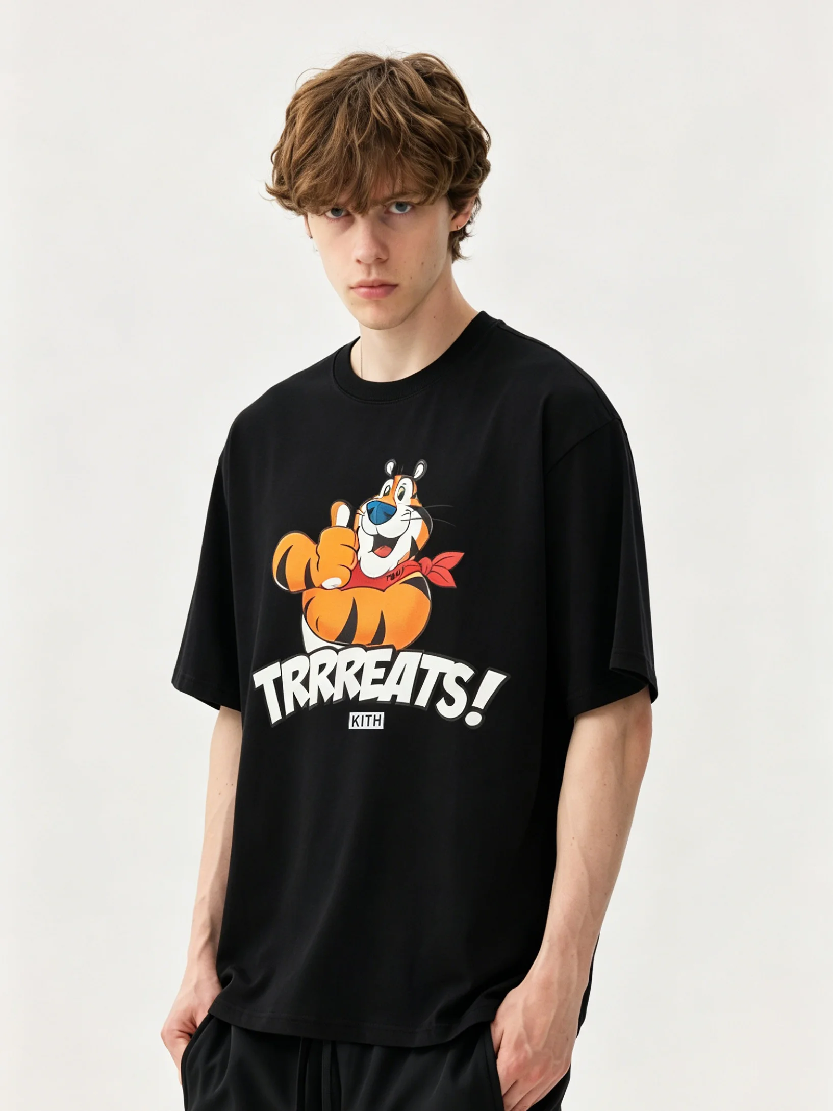 

KITH Treats American High Street Summer Casual Cotton Short Sleeve T-Shirt Unisex Cartoon Print Loose Fit round Neck Tee