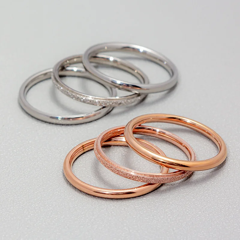 Tail  Rings for Women Jewelry Trendy Stainless Steel Silver Gold Rose Color Couple Wedding Rings Gifts 3pcs/Set