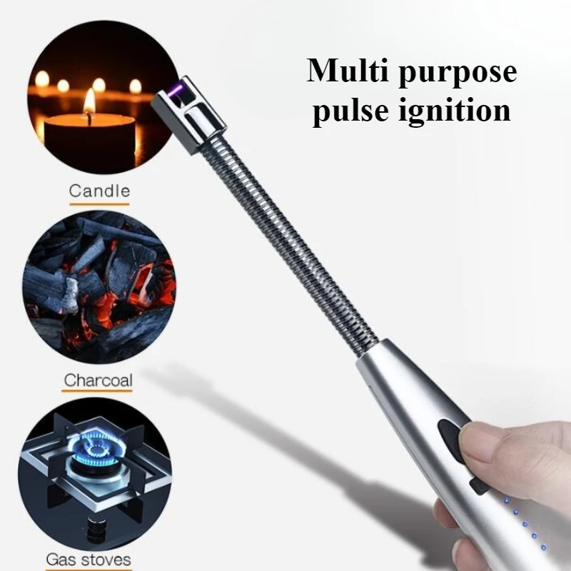 2026년 신형 USB 충전 금속 아크 라이터 야외 방풍 담배 라이터 주방 조명 아로마테라피 캔들 BBQ에 적합