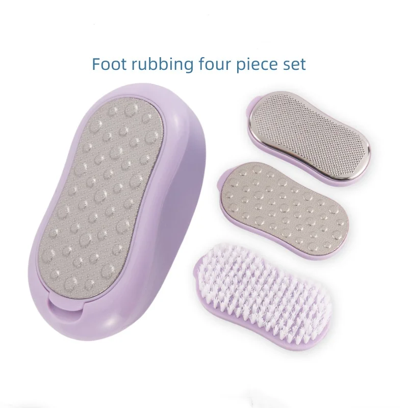 4 個のステンレス鋼フットプレートファイルセット家庭用ペディキュアツール角質除去足スクレーパー足ケアアーティファクト