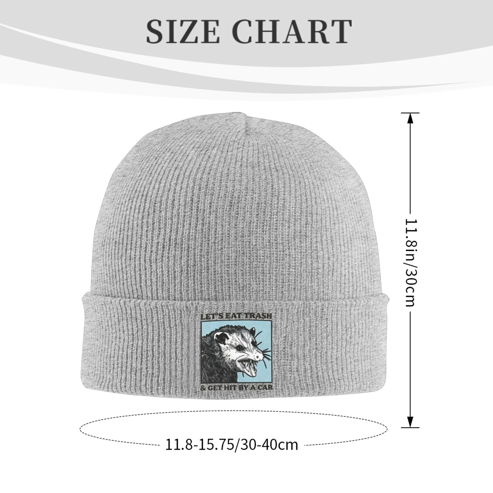 Let's Eat Trash Get Hit By A Car Possum Lovers Winter Skullies Beanies Hat Warm Autumn Knitted Hats Bonnet Caps for Women Men