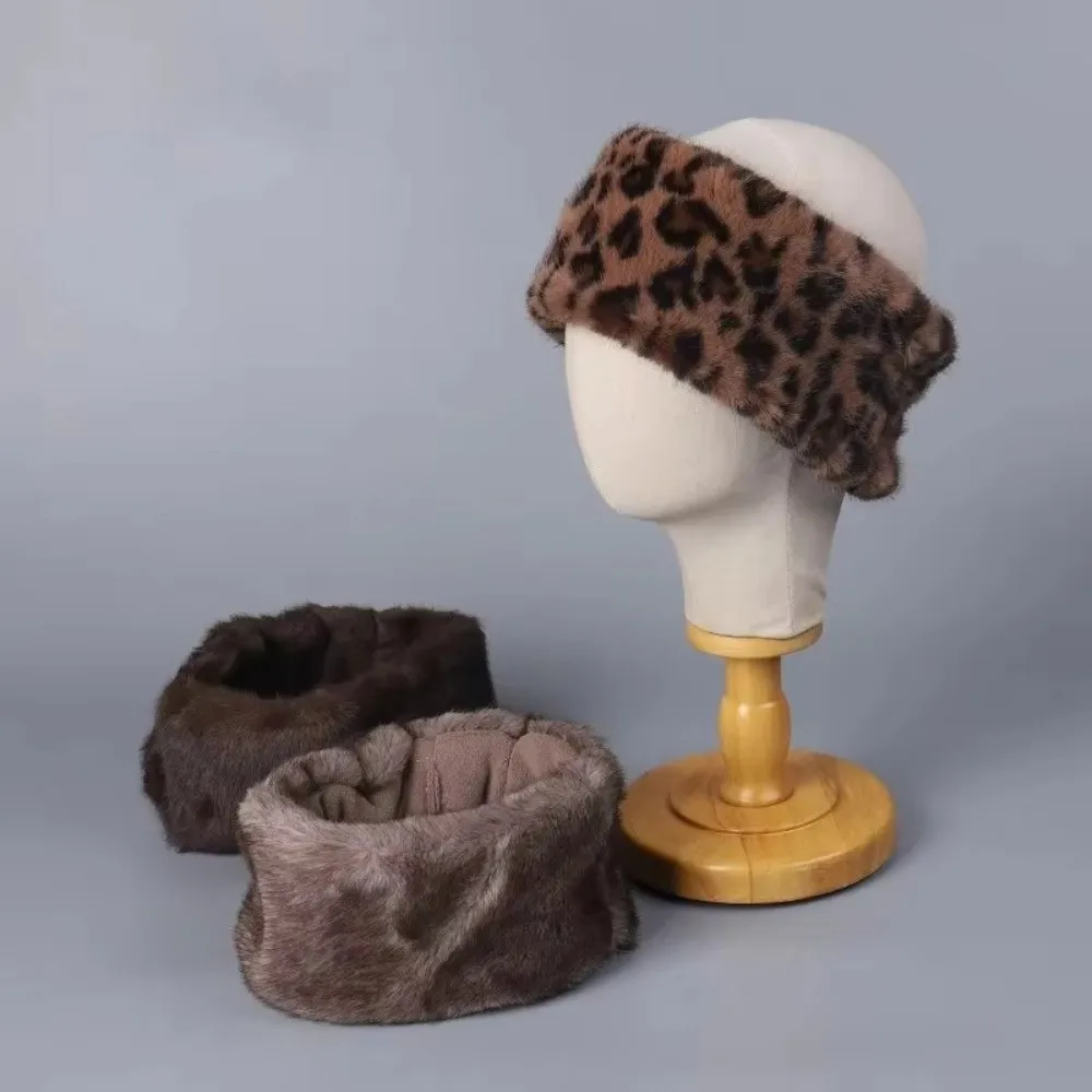 

Fashion Elastic Band Headband Faux Fur Ear Protectors Headband Scarf Windproof Warm Winter Headband Women