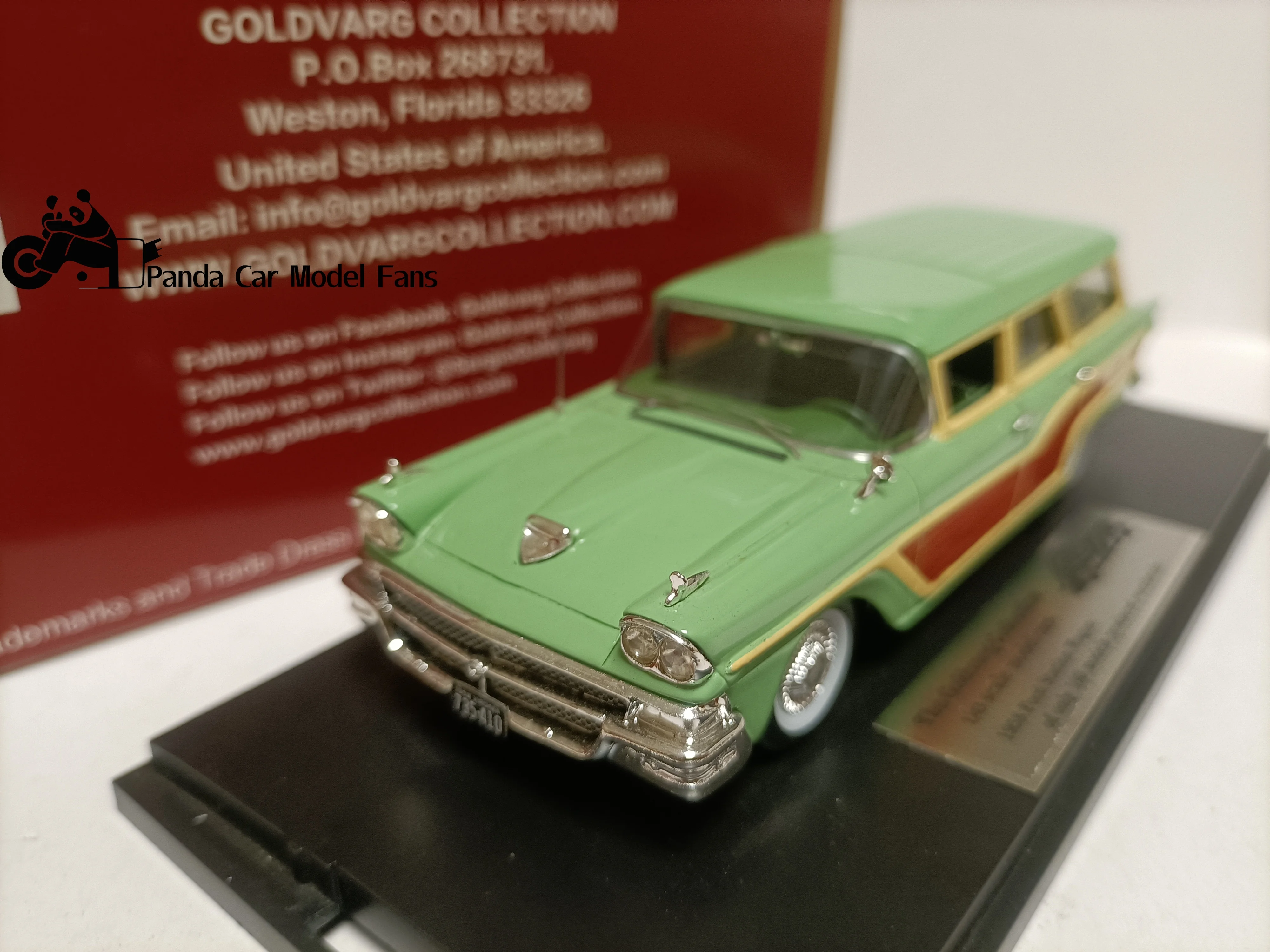 

Goldvarg 1/43, модель автомобиля Ford Country Touring, МОДЕЛЬ Ford Country 1958, зеленые украшения, коллекционные предметы, подарки из смолы