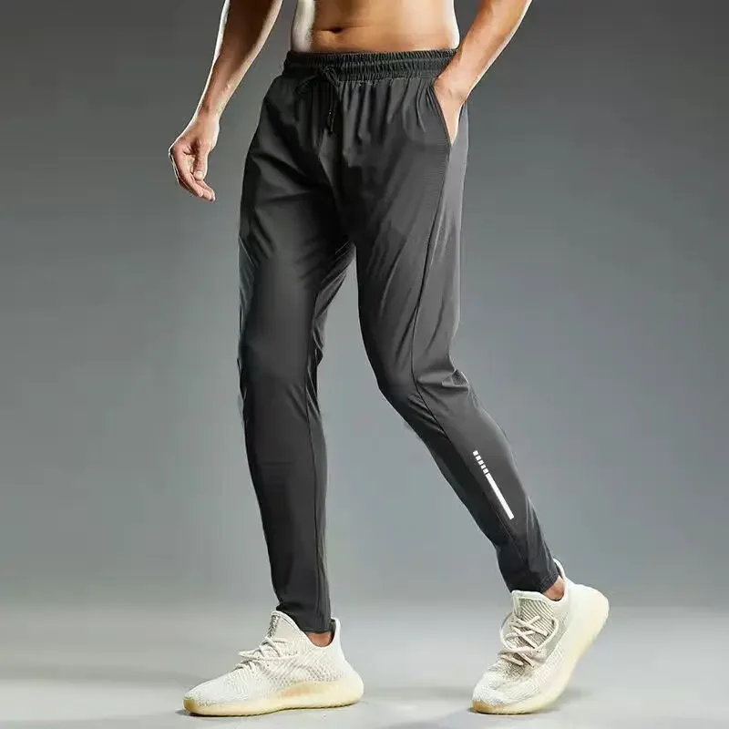 

Men Sport Gym Sweatpants Ice Silk Casual Jogging Trousers Man Quick Dry Fitness Running Pants Breathable Joggers Man Clothing