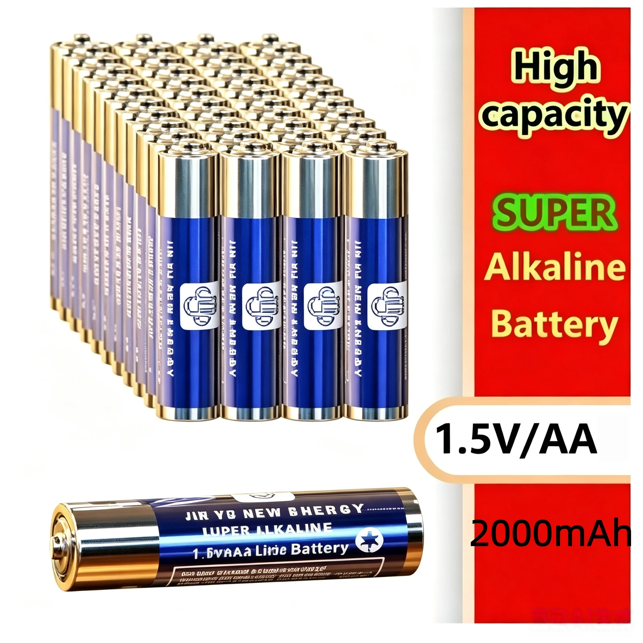 AA Alkaline Batteries 1.5V 2000mAh Disposable Dry Battery Long Lasting For Camera Calculator Clock Mouse Remote Control 2-20PCS