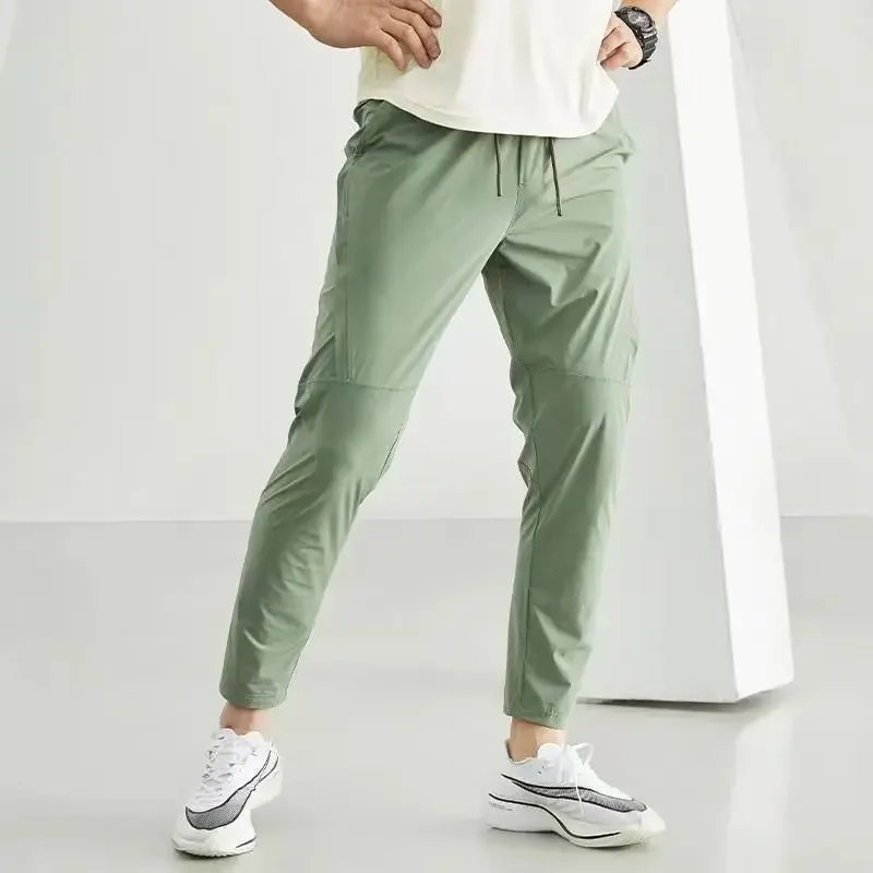 Summer Sports Pants Sports Running Fitness Pants Light and Thin Elastic Quick Drying Jogging Crop Pants