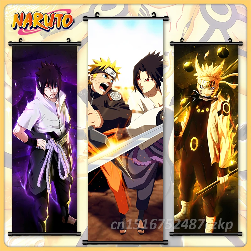 

Naruto Wall Art Uchiha Sasuke Canvas Pictures Uzumaki Naruto Painting HD Print Poster Hanging Scrolls Adventure Anime Home Decor