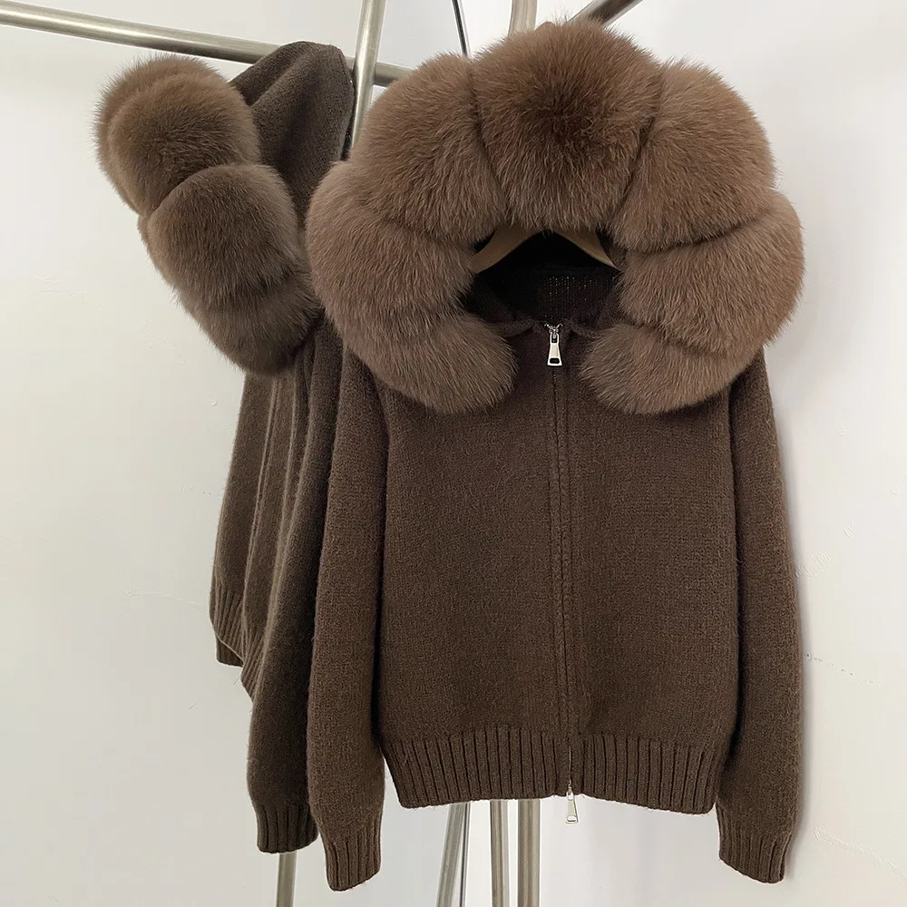 

Cardigans Female Clothing Korean Popular Clothes Sweater for Woman Autumn/winter Ladies Fashion Long Sleeve Tops Coat with Fur