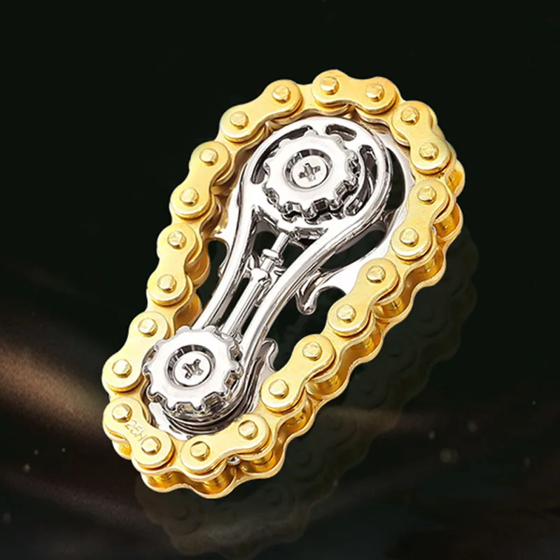 Tandwielen Vliegwiel Vingertop Gyro Fidget Spinner Antistress Angst Metalen Fietskettingen Spinner Fidget Speelgoed Voor Volwassen Stress Relie