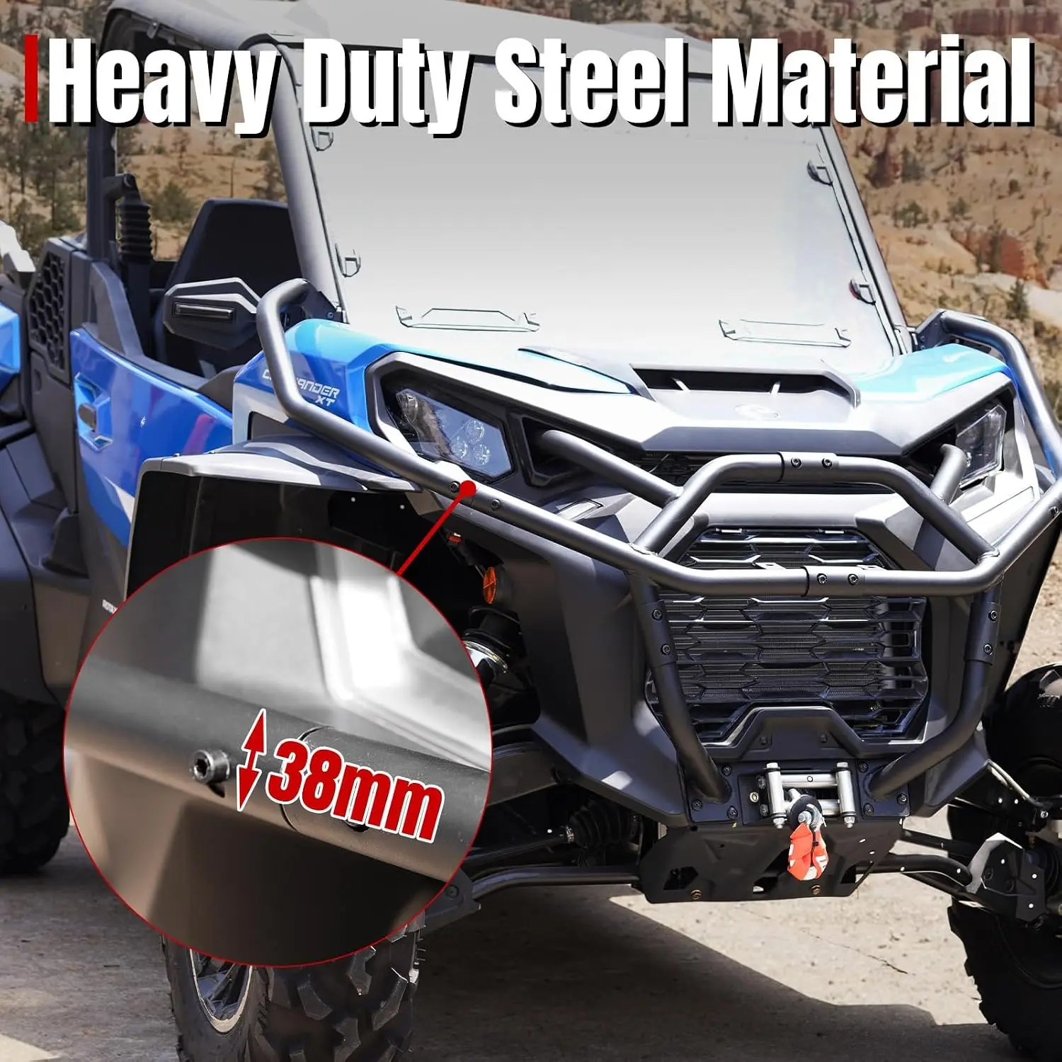 Front Corner Protectors for Can-Am Commander 2021-2024, Heavy Duty Steel Tube Side Guard Set