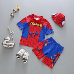 New Children's Swimsuit Boys' Split Swimsuit Cartoon Spider Man Set Sun Protection Swimsuit