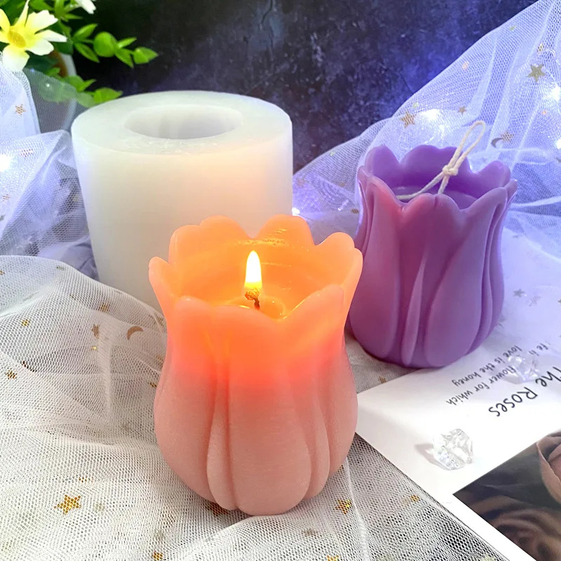 

1 Pcs Turmeric Flower Shape DIY Candle Mould Simple Mellow Shape Model Home Decoration Flowers Shaped Candle Silicone Mold