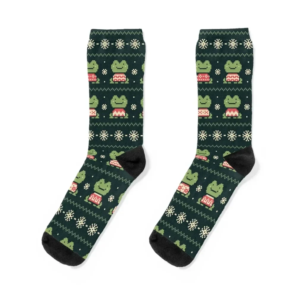 

Frogs In Sweaters (Dark) Socks christmas stocking halloween Stockings funny gifts Male Socks Women's