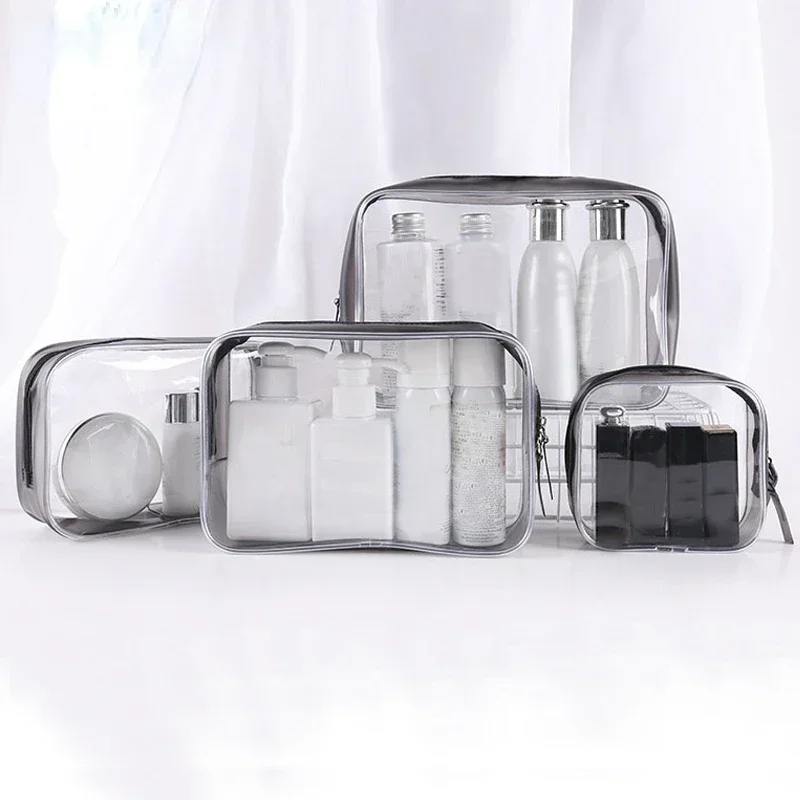 Transparent Waterproof PVC Makeup Bag Small Large Clear Cosmetic Bags Portable Travel Toiletry Wash Organizer Case Storage Pouch