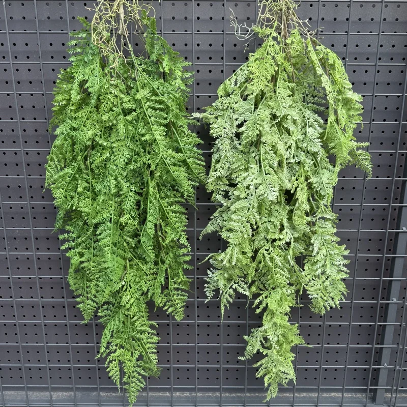 Realistic Plastic Hanging Vines with Faux Herbs - Durable Greenery Curtain for Restaurant Facades & Shopping Mall Decor