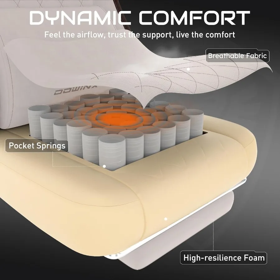 Sedia da gioco Sedie da gioco in tessuto per adulti con cuscini a molle tascabili e supporto lombare Sedia ergonomica per computer da massaggio wi