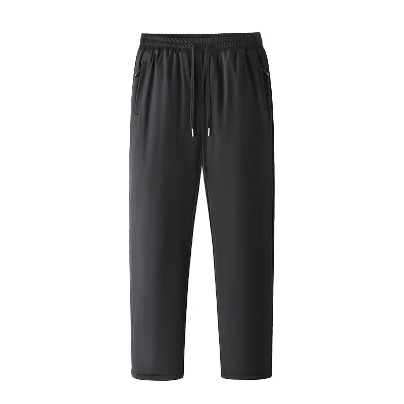 Warm Winter Men's Straight Pants Double-deck Knee Pads Windproof Warm Cotton-Padded Pants Trousers Elastic Thickened Sweatpants